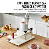Commercial Burger Patty Maker, 3 Convertible Mold(2/4/5-inch) Manual Beef Patty Maker, 1.5KG Large-Capacity Hopper Hamburger Press Machine, PE Meat Forming Processor with Handle & Patty Paper